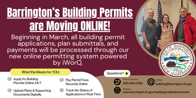 Building permits moving online via iworq in March!