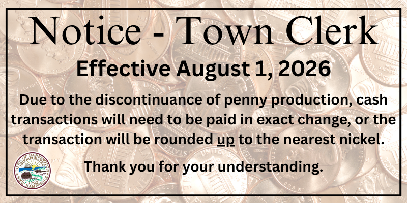 A pile of pennies with text overlaid. Eff. 8/1/26, transactions must be exact change or will be rounded up to the nearest $.05. 